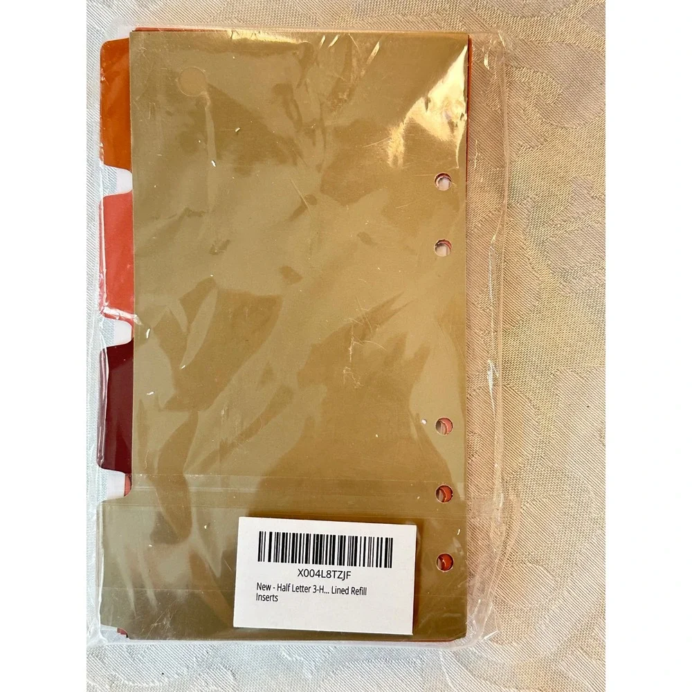 Half Letter Planner Inserts Lined Refill 3 Hole Punched Tab for Daily Goals Work